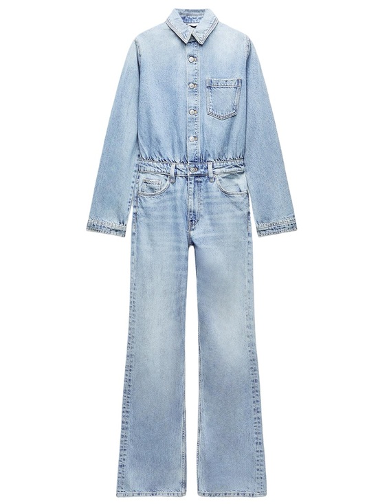 Zara Pants - Zara Light Blue Denim TRF jumpsuit